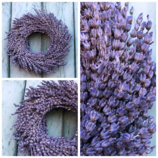 Echter Lavendel Trockenkranz ca 30 cm ~ Lavendelkranz duftige Dekoidee des Sommers , Tür- und Tischkranz