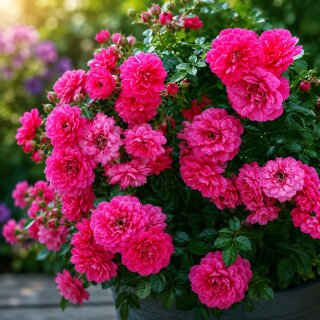 Rose Knirps®~ XL Bodendeckerrose im 4–5 L Topf ~ Blütenmeer in kräftigem Rosa