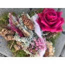 Grabschmuck mit Wachsrose ~ Moos-Herz Grabschmuck ~ In...
