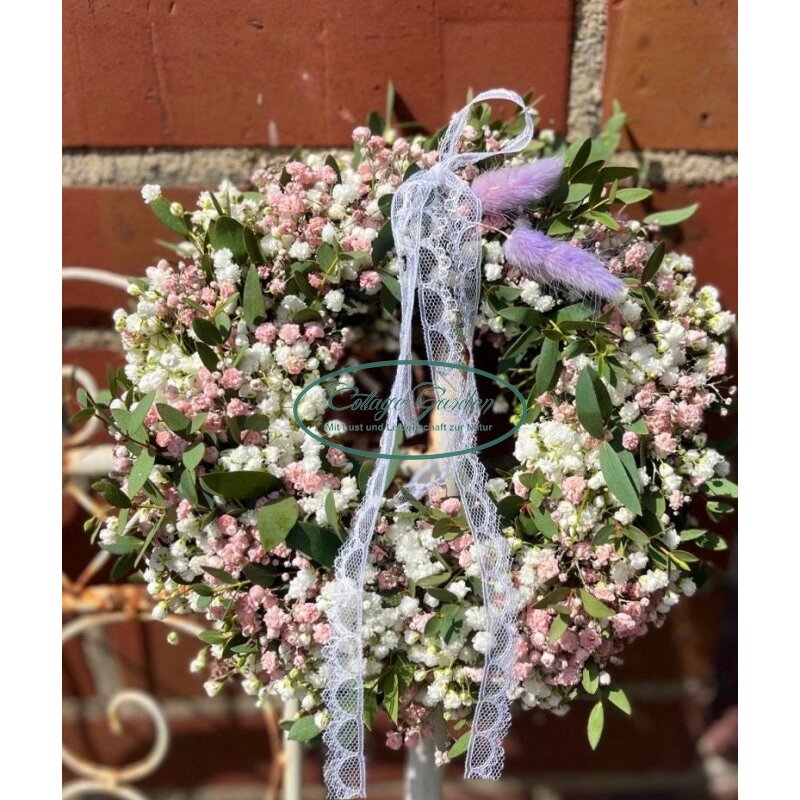 Eukalyptus Kranz mit Schleierkraut in rosa und weiß ~ üppig gebunden , 25,99 €