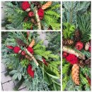 Grabschmuck Nordmann ~ Grabgesteck rot / natürlich ~...