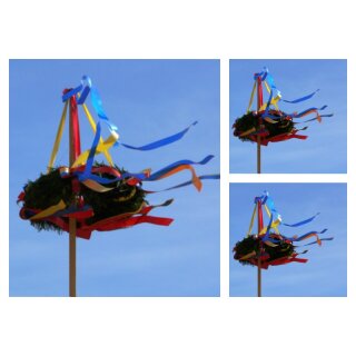 Richtkranz , Richtfest ~ 85cm~incl bunten wetterfesten Schleifen & Aufhängung