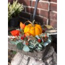 Edler Tischkranz ca. 25 cm mit Kürbis ~ Orange mit...