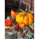 Edler Tischkranz ca. 25 cm mit Kürbis ~ Orange mit...