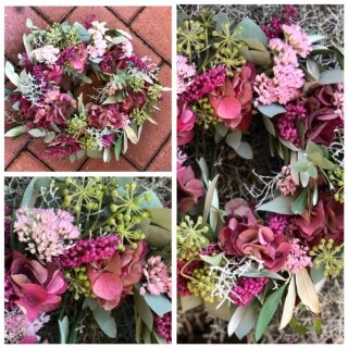 Herbstzauber Kranz mit Hortensie und Co - Tür- oder Tischkranz ~ ca. 28cm