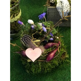 Frühlingsanemone im Mooskleid ~Frühlingsdeko - Naturdeko und zauberhafte Geschenkidee