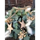Edler Türkranz / Tischkranz ca. 25 cm ~ Weiß mit Eucalyptus- Herbst und Winter