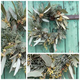 Winterkranz- Eukalyptus Populus Kranz mit duftiger Arizonika -Italienische Zypresse -ca. 26 cm~ Wintertürkranz~ frische Deko