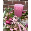Tischkranz - Rosa Kerzengesteck - frischer Mooskranz mit...