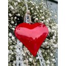 Verspielter fluffiger Schleierkraut -Kranz mit roten Herz-  30cm~ zauberhaft auch für Hochzeit - Taufe - Konfirmation oder Kommunion