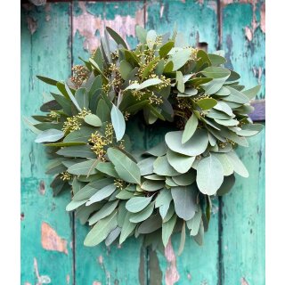 Kranz/Türkranz frisch aus Eukalyptus - Populus ~ ca 33-35cm ~wunderschöne duftige Herbstliche und Winterdeko - für Tisch oder Tür