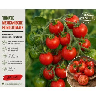 Mexikanische Honigtomate ,Miel du Mexique Tomatenjungpflanze im Topf – legendär süß & voller Aroma