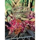 Hortensienkranz Herbsttöne mit Windlichtglas.Tischkranz ca 22cm - Herbstkranz ~ zauberhafter kleiner Kranz~