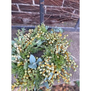 Winterzauber Kanz ca 30cm - Silberzypresse - Eukalyptus - Datteln ..Trendige  Naturdeko