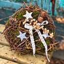 Frische Mooskugel mit Birke ca 15cm~ mit Zapfen und...