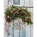 Winterloop - Stern - Naturkranz aus Koniferen, Ilex &...