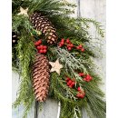Winterloop - Stern - Naturkranz aus Koniferen, Ilex &...