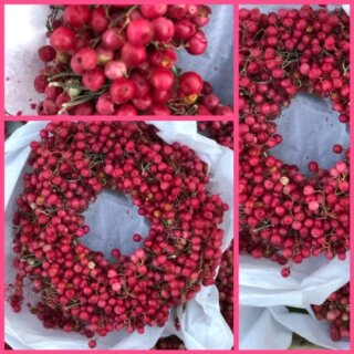 Rosa Pfefferkranz ca. 16/17cm ~ Naturdeko mit feinem würzigen Duft - dick und üppig  handgenunden  - sehr haltbar
