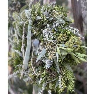 Herbstkranz in Green & White – edel und natürlich ~  ca. 33–35 cm ~ Türkranz zauberhaft herbstlich.. edel und natürlicher Kranz