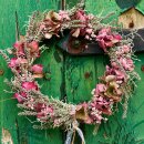 Herbstkranz mit Fluffy-Samtheide & Hortensie ca 22cm mit Band ~ zauberhaft natürlich und romantisch in den Herbst