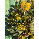Frischer Mimosen-Eukalyptus Kranz ~ sonnig-duftige Deko mit Charme - Türdeko & Tischdeko und eine zauberhafte Geschenkidee