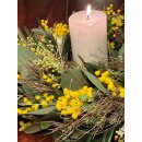 Frischer Mimosen-Eukalyptus Kranz ~ sonnig-duftige Deko mit Charme - Türdeko & Tischdeko und eine zauberhafte Geschenkidee