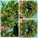 Winterlicher Türkranz Buxus - Rote Beeren, Zapfen...